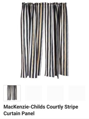 MacKenzie-Childs Black and Cream Striped Wall Panels